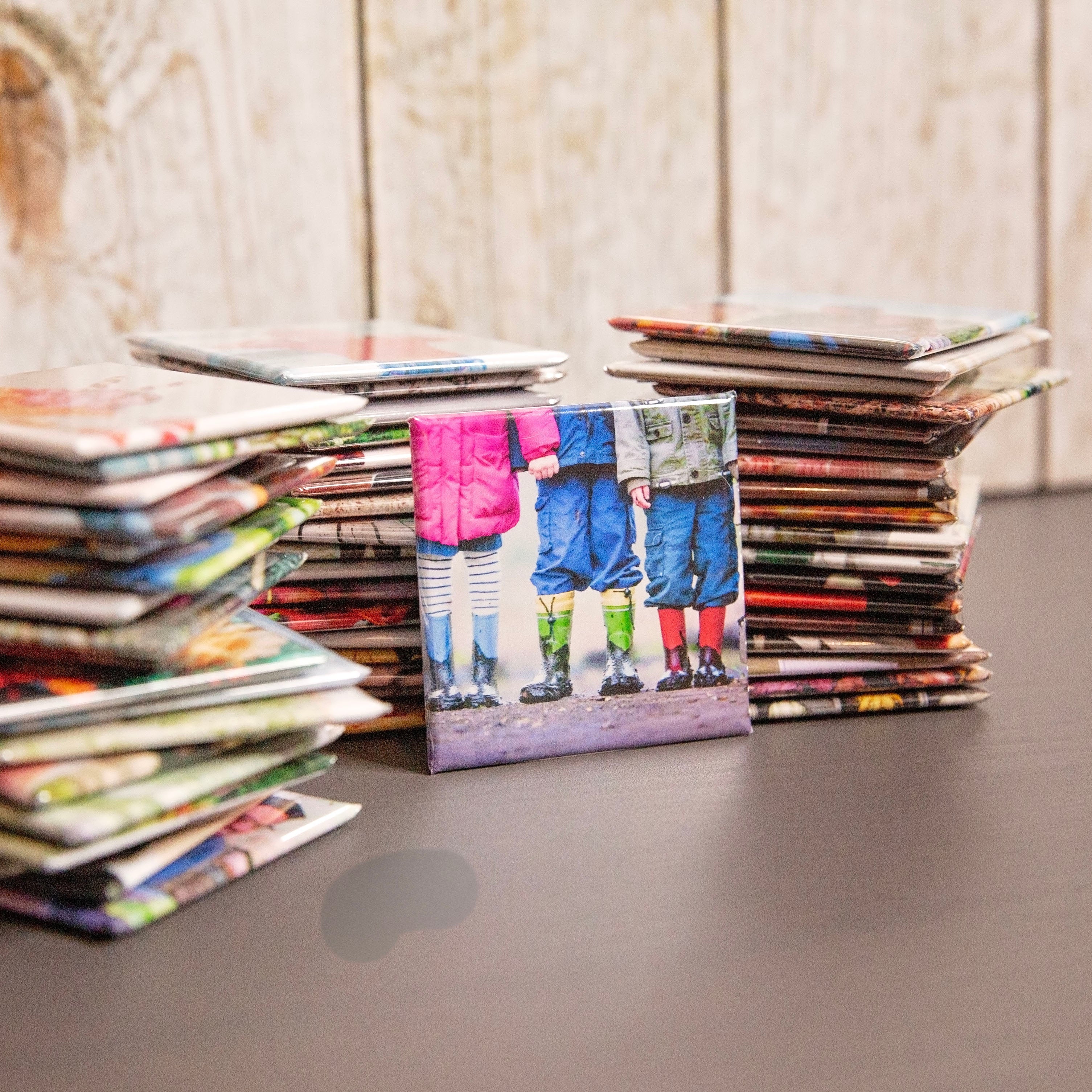 CUSTOM BUTTON PHOTO MAGNETS